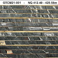 Core from drill hole GTCM21-001